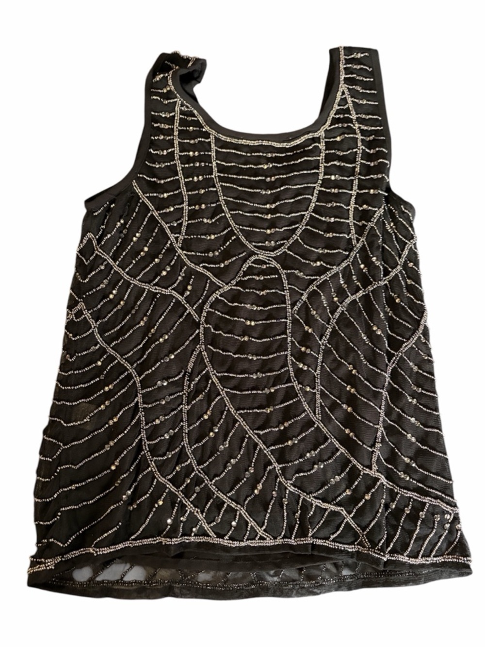 Beaded Black Women's Tank Top